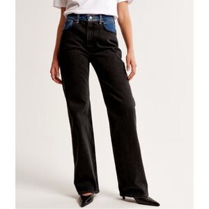 Abercrombie & Fitch ’90s Relaxed High Rise Jeans Women’s Size 30 Two Tone